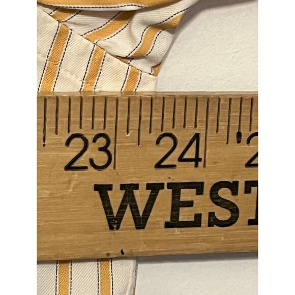 Tincati Milano Striped Dress Shirt •L• Premium Cotton Italy Orange Button Down - Picture 6 of 9